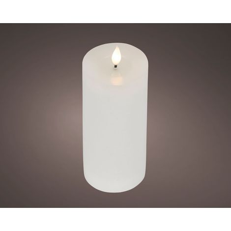 CANDELA LED BIANCA EFFETTO FIAMMA REALE DIAM 7,5X20H CM (1/4)