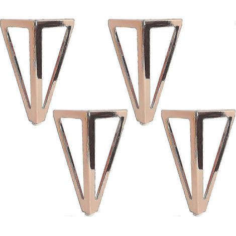 Pieds de meubles (lot de pièces), pieds de table en métal, 15 cm, noirs, convenant aux meubles TV, tables basses, armoires, canapés-lits, etc. (15 cm, or rose) (1/5)