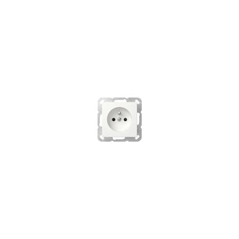GIRA 448503 STECKDOSE MIT ERDUNGSSTIFT 16 A 250 V UND SHUTTER SYSTEM 55, REINWEISS GLÄNZEND