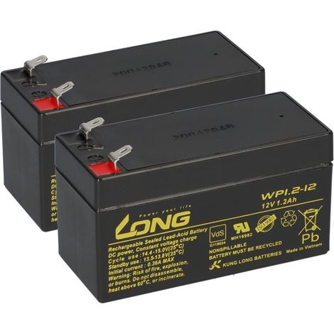 2x 12V 1,2Ah kompatibel Krankenhausbett Evolution AGM VdS (1/5)