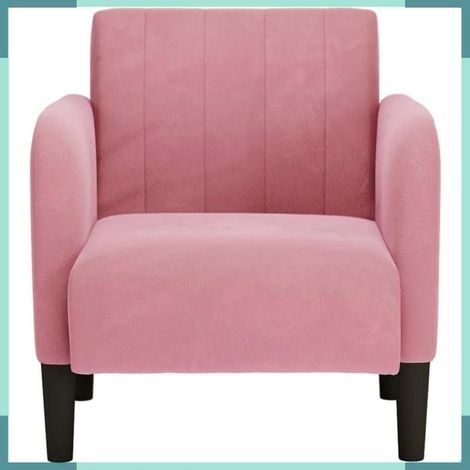 4100581 Fauteuil avec accoudoirs rose 54 cm velours (1/5)