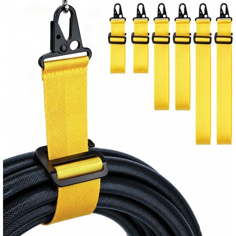 Lot de 6 organiseurs de câbles d'extension - Support de tuyau - 45/35/25 cm - Jusqu'à 45 kg - Organiseur de câbles - Enrouleur de câble pour garage, atelier, camping-car (1/5)