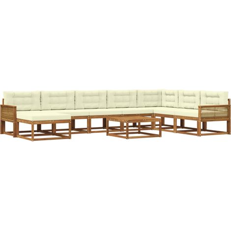 Outdoor Sofa Set 9 pcs Natural and Cream vidaXL (1/5)