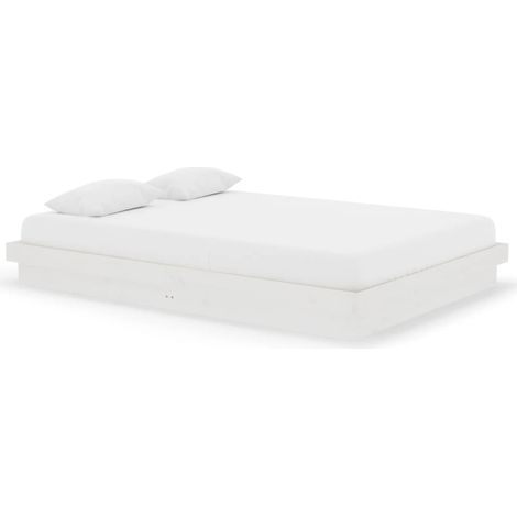 Maison Exclusive - Cadre de lit Blanc Bois massif 140x200 cm