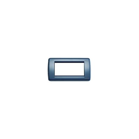 VIMAR - 1 PLACCA IDEA RONDO' 4 MODULI INMETALLO COLORE BLU COBALTO ART 16754.12
