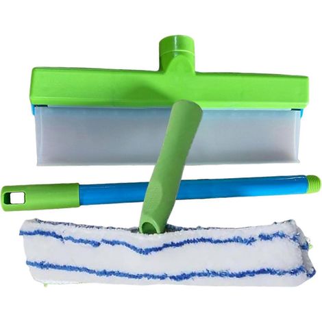Outil de nettoyage de vitres en silicone avec microfibre - 2 pièces pour voiture,Blue (1/2)