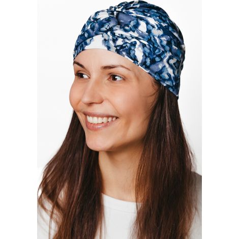 Sara 444, turbante tejido para mujer, sombrero con volantes, también después de la quimioterapia. (1/5)