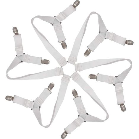 Tendeur Drap Housse Élastique,Réglable 6-Voies Attache Draps Housses,Drap de Lit Attaches,Sangle de Maintien Ajustable pour Tous Les Matelas (1/5)