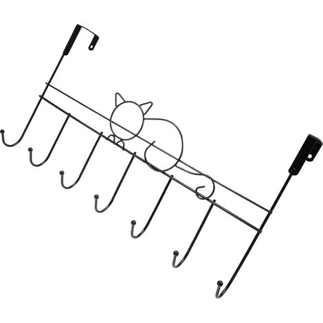 Gancho de Hierro Negro para Colgar Puerta sin Perforaciones (1/5)