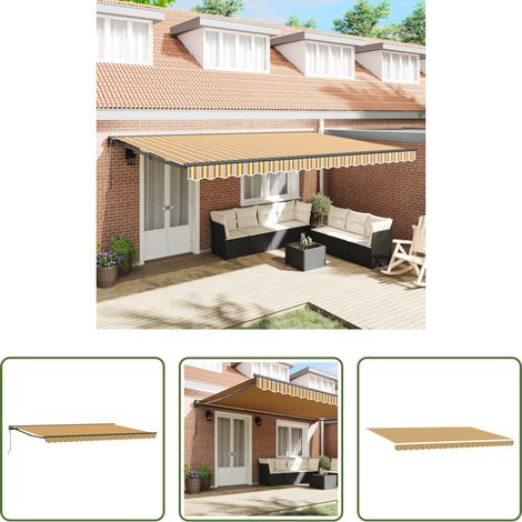 Sonnenschutz -  Markisenrahmen Gelb und Grau 500 x 300 cm (1/5)