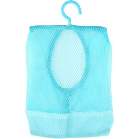Mehrzweck-Aufbewahrungsbeutel aus blauem Netzgewebe zum Aufhängen (Badezimmer, Unterwäsche, Kosmetik, Shampoo)