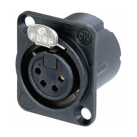 XLR EMBASE FEMELLE, CONTACTS DROITS NEUTRIK NC4FD-LX-B NOMBRE DE PÔLES: 4 NOIR 1 PC(S)