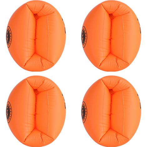 Brassards Gonflables - Double Chamber - PVC Épais Non Toxique - Pour Enfants et Adultes - Lot de 4 (2 Bleus + 2 Oranges) (1/5)