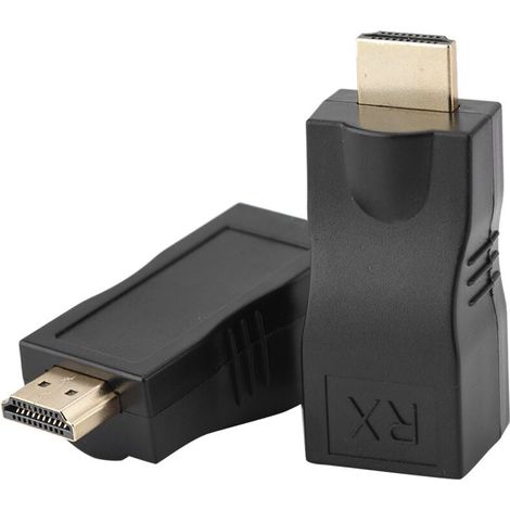 Câble d'extension réseau RJ45 vers HDMI 1.4, 30 m sur LAN Ethernet 5e / 6 Cat. Prise en Charge du convertisseur RJ45 HDMI Cat 3D 4K pour PS3 HDTV HDPC STB (1/5)