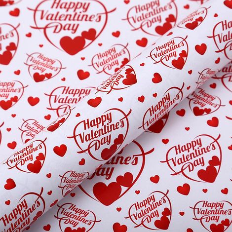 Papier D Emballage - Motif Coeur - Pour Cadeaux De Saint Valentin Et Occasions Romantiques - 70 G M2 - 50 X 100 Cm - 1 Rouleau (1/5)