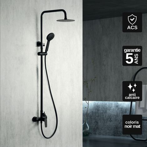 Colonne de Douche noir mat anti-calcaire - Design Moderne et Économie d'eau - Kit Complet BELGICA IMEX (1/6)