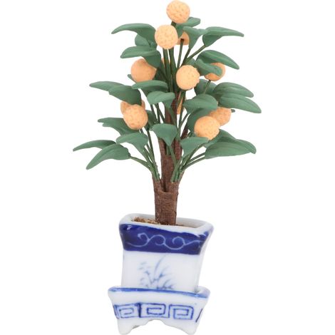 1:12 Miniature Citronnier Décoratif Arbre Fruitier Miniature Réaliste pour Accessoires de Photographie (1/5)