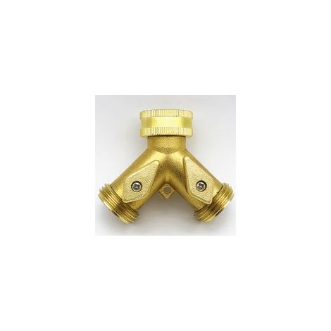 3/4"-Messing-Wasserhahnanschluss mit zwei Gewindeanschlüssen. M 3/4+ Absperrventil – 1 Stück – Crezuo