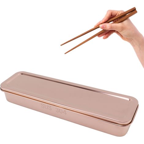 Baguettebox aus Edelstahl 304 mit Abtropffläche, Baguettekorb für Küche/Esszimmer, einstöckiger Baguettehalter für Catering, Roségold (1/5)