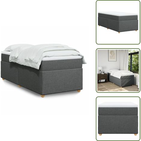 Boxspringbett mit Matratze Dunkelgrau 80x200 cm Stoff - Boxspringbett - Doppelbett - Bettenrahmen - Matratze - Matratzenauflage (1/5)