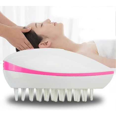 Mini masseur de cuir chevelu électrique portatif, tête de peigne vibrante antistatique, rose (1/4)