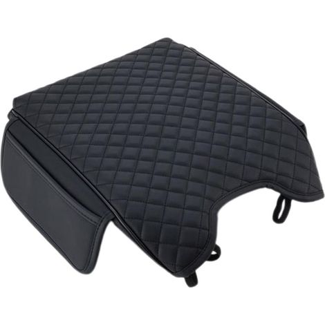 Housse d'accoudoir de voiture en cuir PU noir avec étui pour les déplacements et les voyages (1/5)