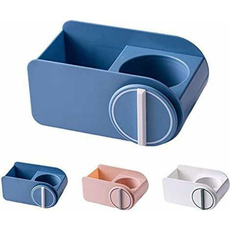 Panier de rangement pour sèche-cheveux en plastique sans Perçage (bleu)-Fei Yu