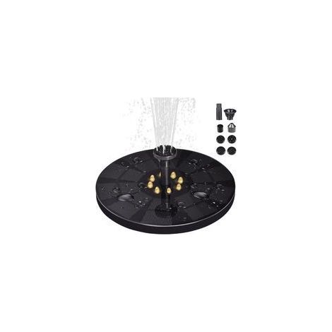 Fontaine à eau solaire améliorée avec lumière LED 3 W - Fontaine à énergie solaire avec 8 styles d'eau - Fontaine flottante à énergie solaire pour bain d'oiseaux, jardin, étang, piscine, exté (1/5)