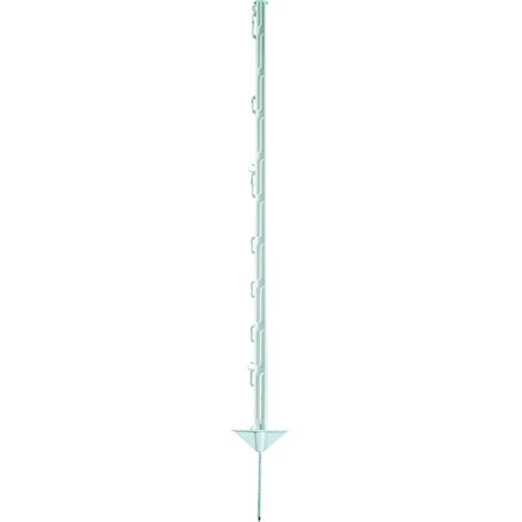 Electra Kunststoffpfahl 105 cm mit Doppeltritt - weiß - 10 Stück Weidezaunpfähle