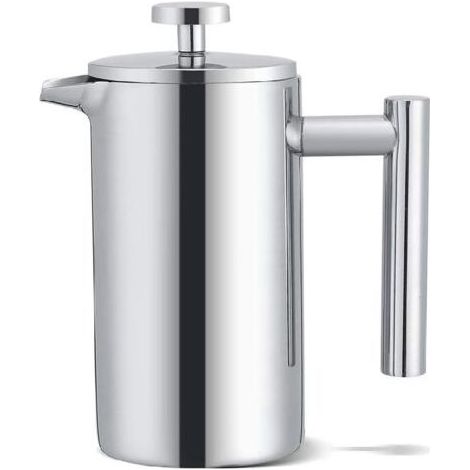 Cafetière à piston en acier inoxydable double paroi 350 ml Isolation thermique optimale Filtre efficace pour café corsé (1/4)