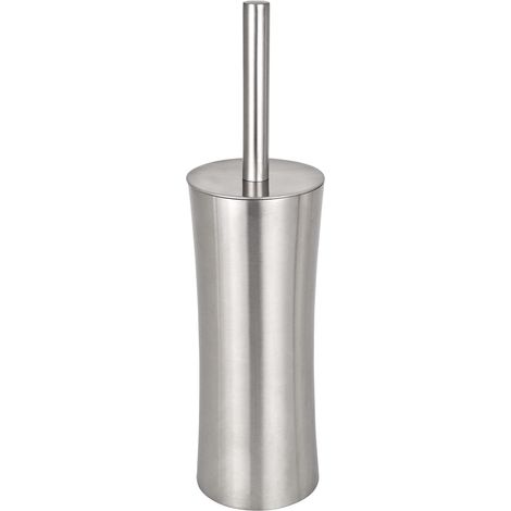 WC-Porte brossee Mod. Pieno Accessoires de salle de bain Ensemble brosse WC inox avec porte-brosse fermee Materiau acier inoxydable Dimensions Ø 10 x 37,5 cm Couleur satine (1/4)