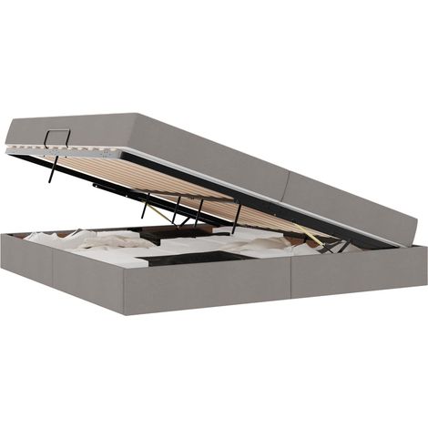 Letto con contenitore e materasso Talpa 200 x 200 cm Poliestere vidaXL
