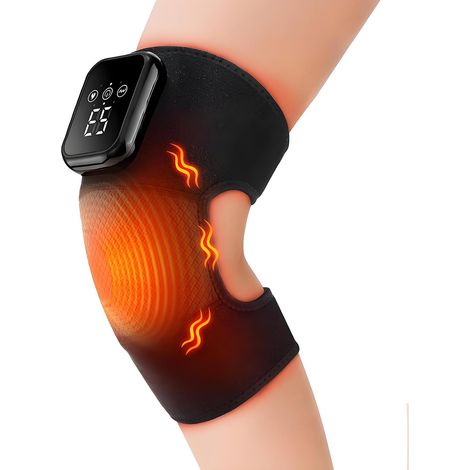Genouillère Chauffante und Massante Sans Fil, 3 Temperaturen und Vibrationen, 3D Ergonomisches Design für Genou Coude Epaule (1/4)