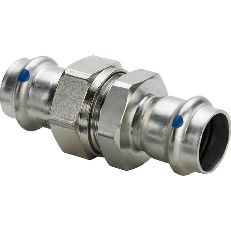 Viega Racor atornillado Viega Sanpress Inox LF, d 18mm latón niquelado, acero inoxidable Modelo 2360LF, 666521