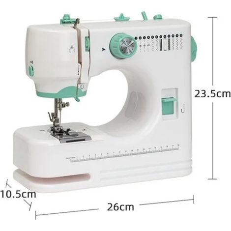 Machine à coudre électrique, 12 Modèles Points Différents, 100-240V, avec tiroir Kit Couture, pédales, éclairage LED, pour Débutants (1/5)