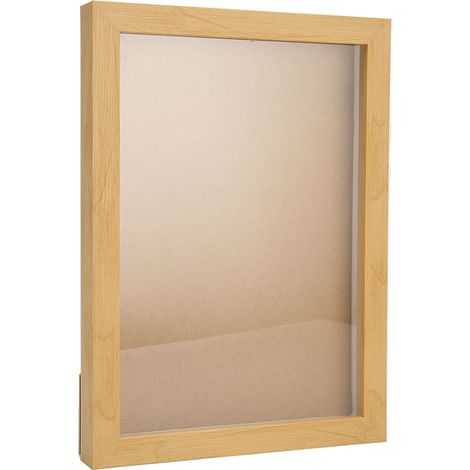 Cadre photo avec support, haute transmission de la lumière, indéformable, cadre photo simple pour chambre, couleur bois (1/5)