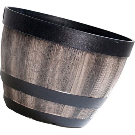Grande vaso in resina a forma di secchio - 1 colore rovere