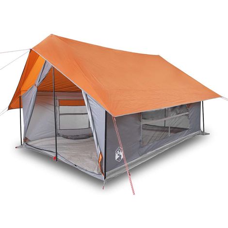 vidaXL Tienda de campaña para 5 personas impermeable gris y naranja (1/2)