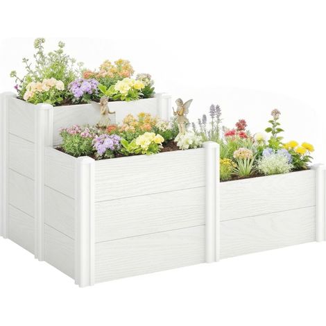 Potager surélevé empilable à 3 niveaux avec fond ouvert, potager modulaire à monter soi-même en plastique (1/5)