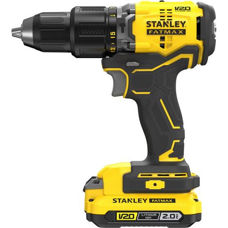Perceuse visseuse a percussion Brushless 60 Nm - Lithium 18V - 2 Batteries 4Ah - STANLEY FATMAX V20 - SFMCD715M2K-QW (1/2)