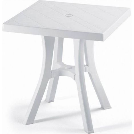 Tavolino da esterno Daddy Contract, 70x70 cm, Bianco