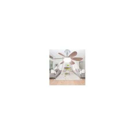 Ventilateur de plafond avec télécommande. silencieux. à vis. E27. intensité variable. pour salon. chambre d'enfant. marron. 52 cm