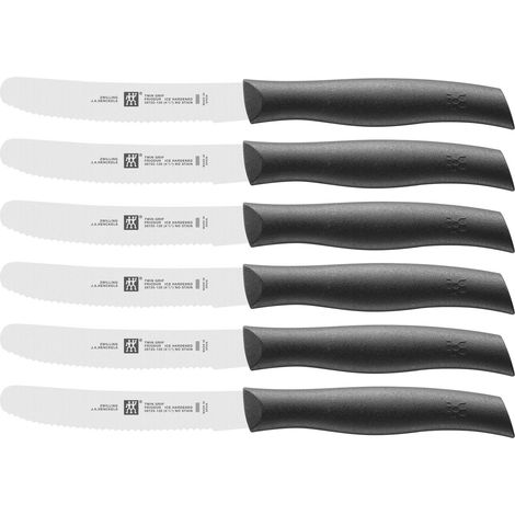 Set de Couteaux de Petit-Déjeuner (6 Pièces), Lames : 12 cm, Acier Spécial Inoxydable/Manche Plastique, série Grip (1/2)