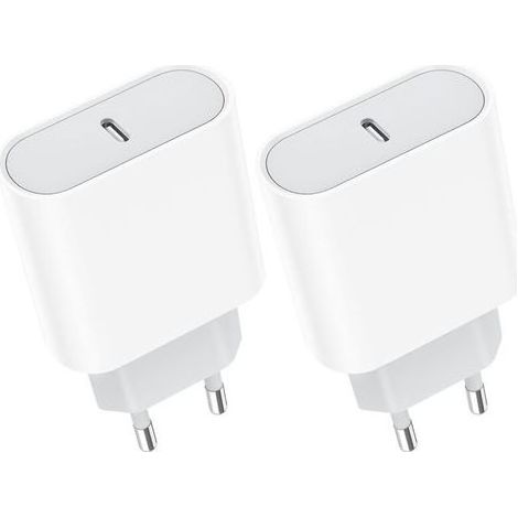 Lntyq Prise USB C, Chargeur Rapide 2-Pack 20W for iPhone 15/14, Galaxy, Pixel, USBC Type C Secteur Mural Alimentation Adaptateur (1/5)