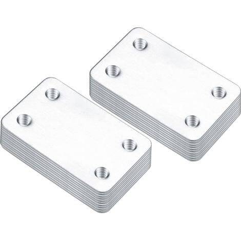 Sollbry 20 Stück flache perforierte Montageplatten, gerade flache Befestigungsplatten, flache Stahlhalterungsverbinder, für die Restaurierung und Reparatur von Holzmöbeln (1/5)