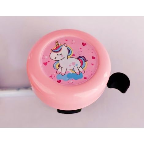 Sonnette de vélo pour enfants (garçons et filles), sonnette pour poussette, sonnette à motifs, son très puissant, solide et durable, accessoires de vélo en alliage rose [NX] (1/3)