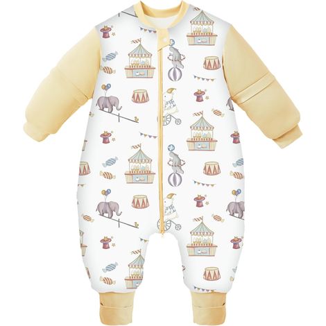 Gigoteuse d'hiver pour bébé avec pieds et manches longues amovibles, sac de couchage pour bébé avec jambes en fibre de bambou naturelle, petit sac de couchage pour enfant (1/5)