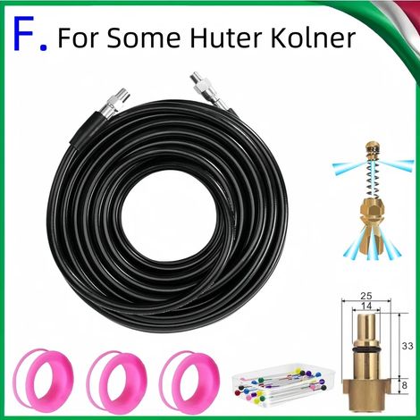 (Style F-25m) Tuyau de nettoyage de canalisations haute pression 5800 PSI, kit d'outils de dragage et de nettoyage de conduites d'égout, buse de nettoyage des eaux usées, pour nettoyeur haute pression (1/5)