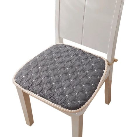 Coussin de chaise antidérapant 45x45cm, fibre de polyester lavable pour restaurants, forme ronde - Gris (1/5)