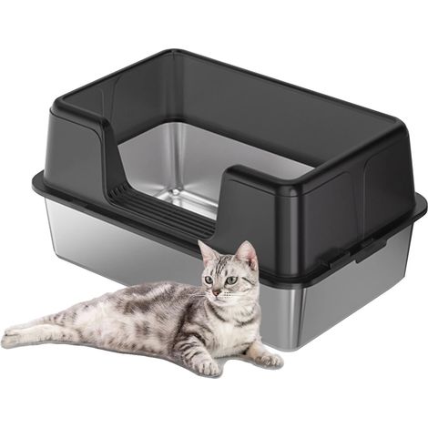 Bac à litière pour chat, dessus amovible, anti-éclaboussures, plusieurs tailles (1/2)